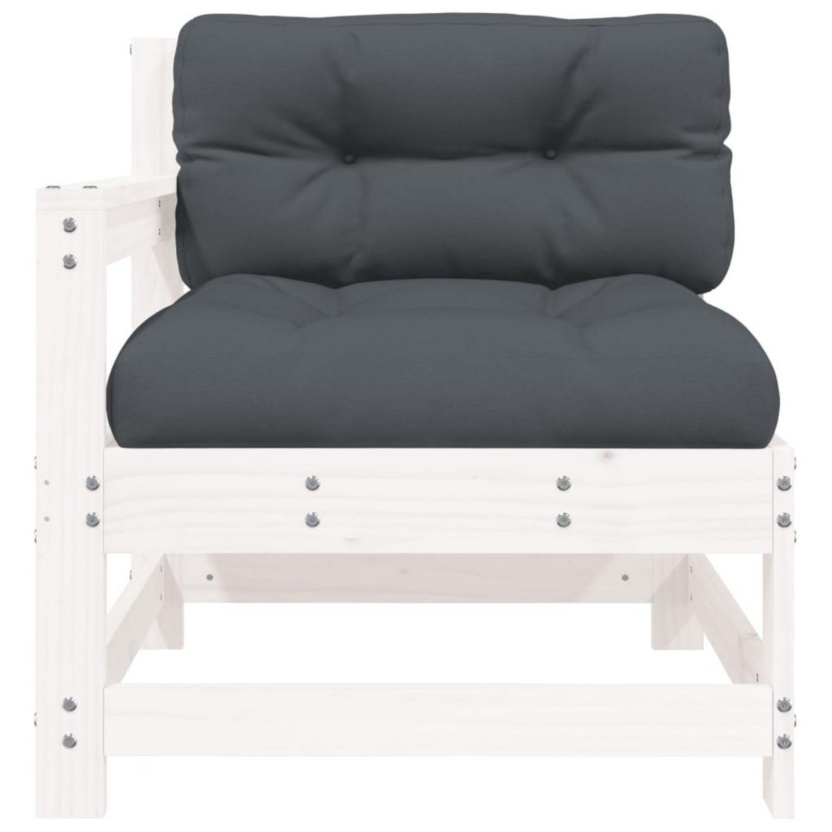 VIDAXL Chaise de jardin avec coussins blanc bois de pin massif