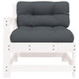 Voir la diapositive 3 : VIDAXL Chaise de jardin avec coussins blanc bois de pin massif