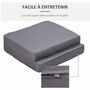 Voir la diapositive 6 : OUTSUNNY Coussins de fauteuil de jardin zippés déhoussables - galettes de chaise de jardin - épais rembourrage 7 cm - polyester haute densité gris
