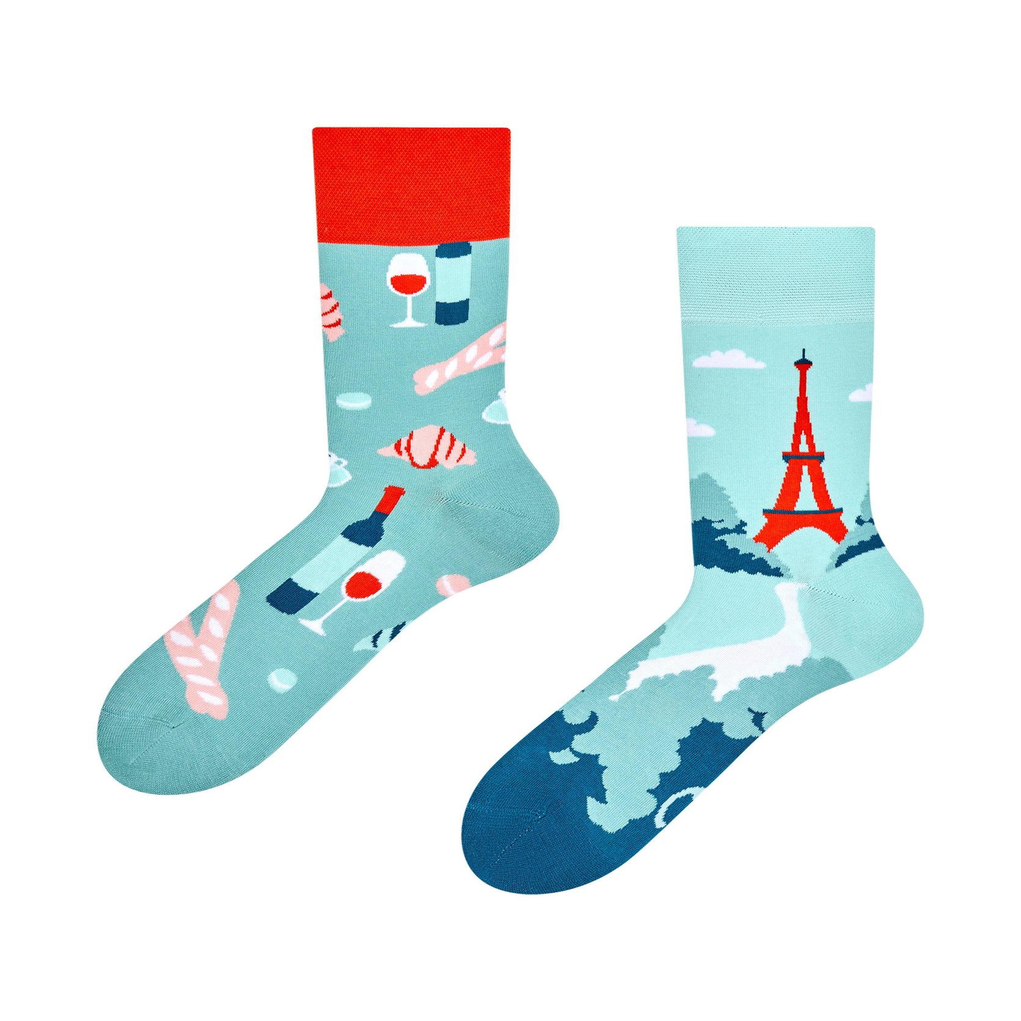 DEDOLES Chaussettes la france (et sa tour eiffel). Coloris disponibles : Bleu