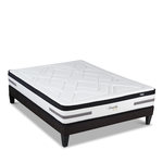 BELLECOUR BELLECOUR LITERIE | Ensemble BELLEVUE | Matelas Ressorts ensachés + Sommier Bois. Coloris disponibles : Blanc