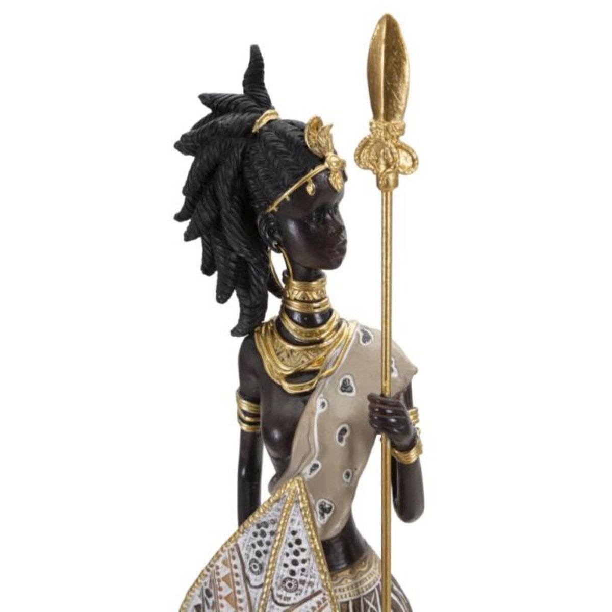 Paris Prix Statuette Déco Femme & Enfant  Tribal Masai  46cm Multicolore