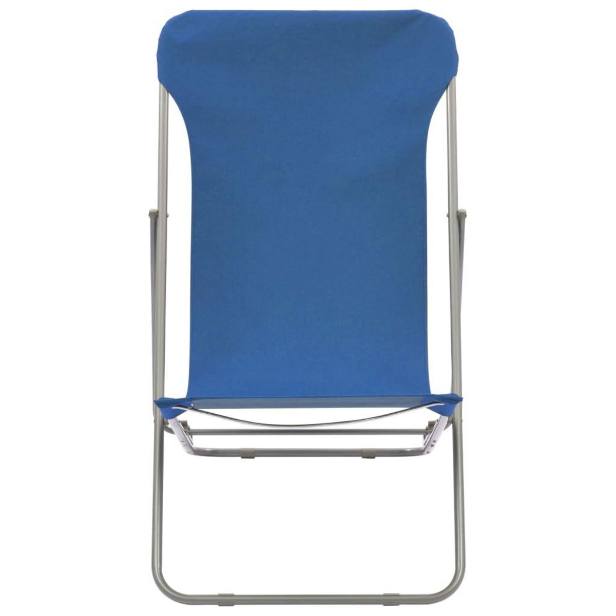 VIDAXL Chaises de plage pliables lot de 2 Acier et tissu oxford Bleu