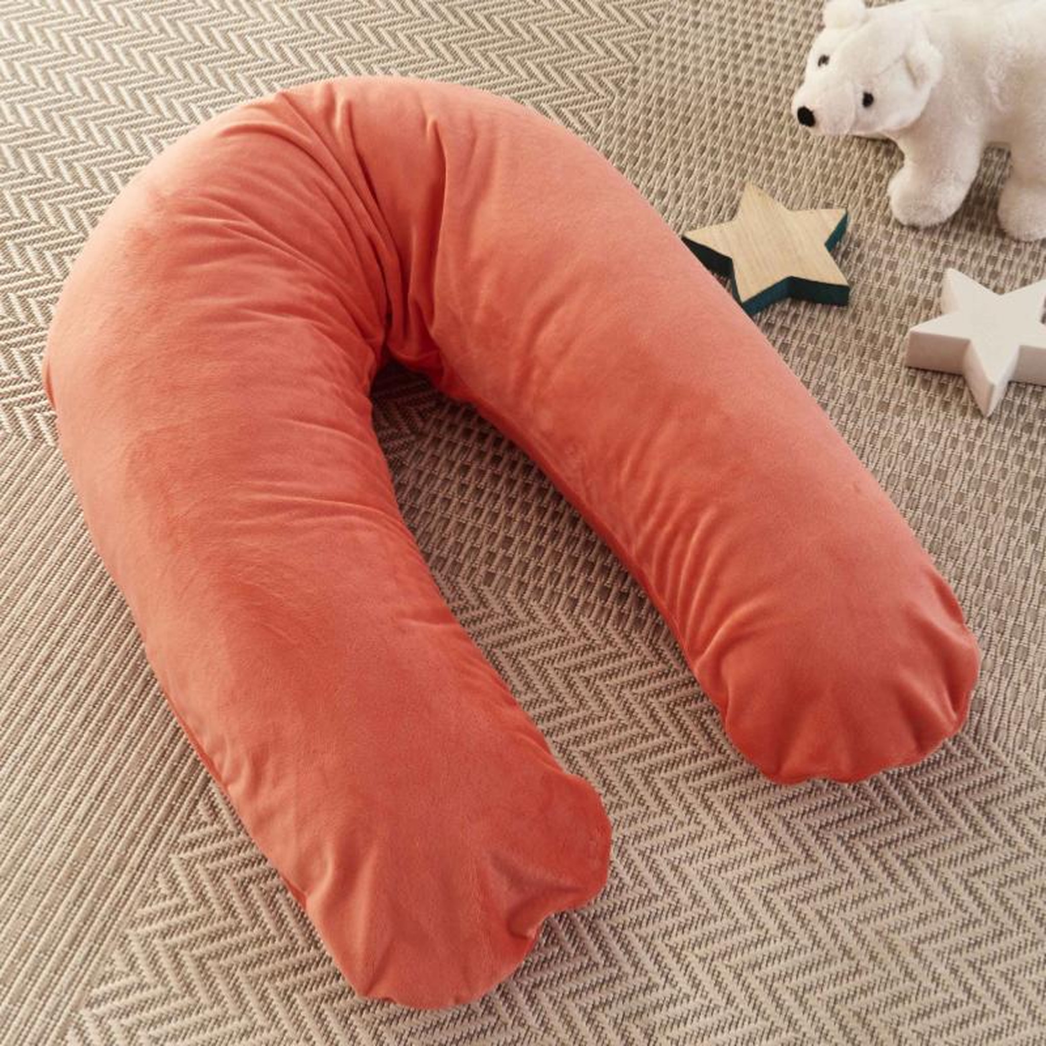 Voir la diapositive 3 : CH'TI BOUT Coussin allaitement XL 205 cm - polyester velours