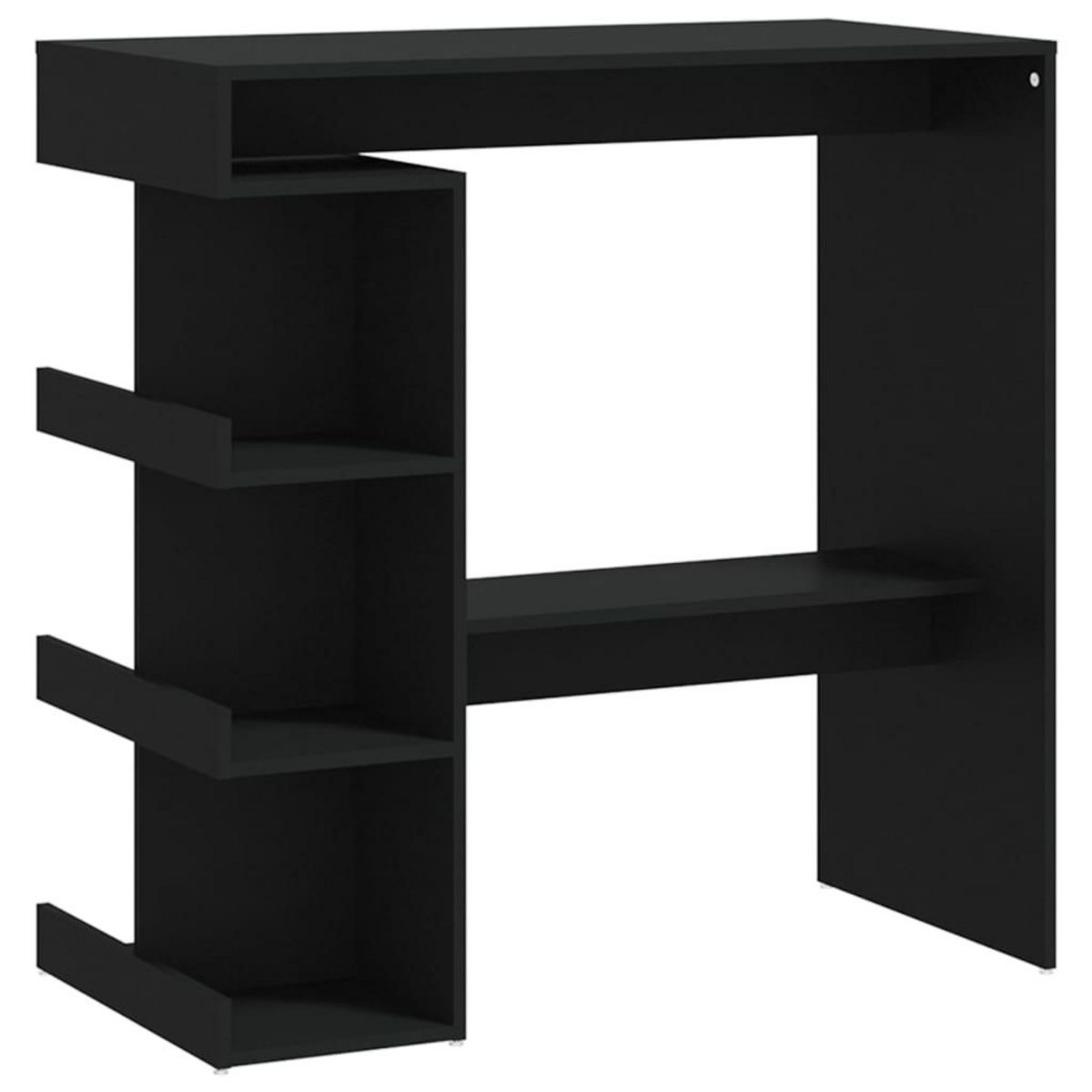 VIDAXL Table de bar avec etagere de rangement Noir Bois d'ingenierie