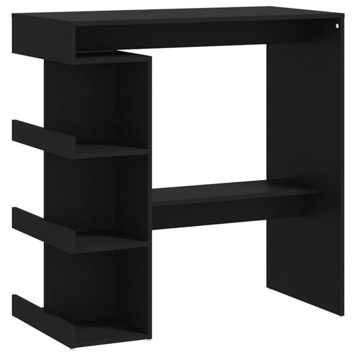 VIDAXL Table de bar avec etagere de rangement Noir Bois d'ingenierie