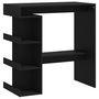 Voir la diapositive 2 : VIDAXL Table de bar avec etagere de rangement Noir Bois d'ingenierie