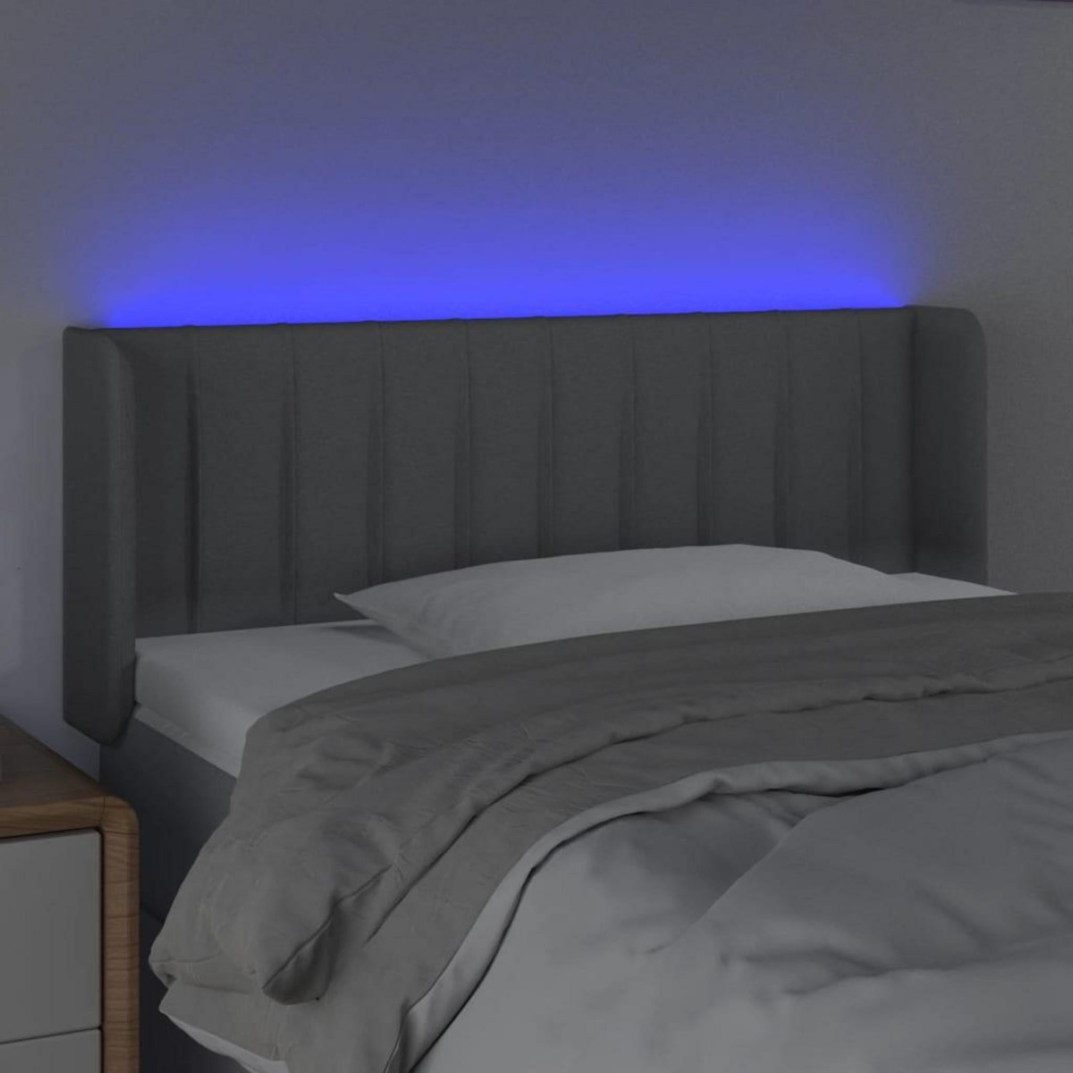 VIDAXL Tete de lit a LED Gris clair 103x16x78/88 cm Tissu