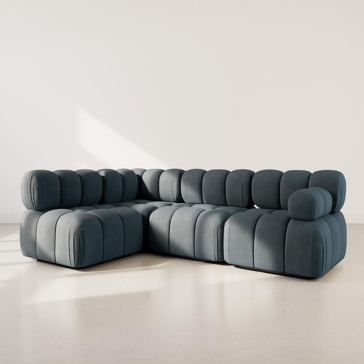 LISA DESIGN Ruby - canapé modulable d'angle gauche 5 places en velours texturé