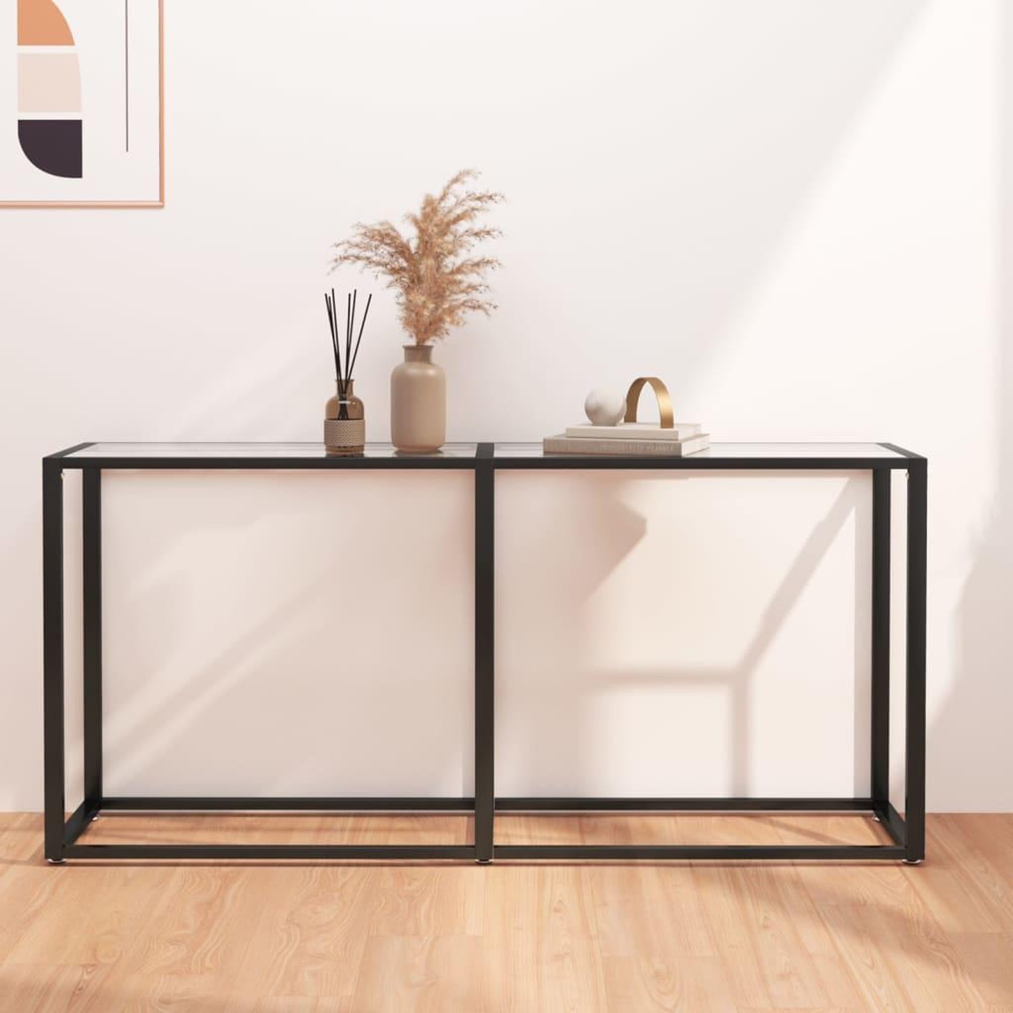 VIDAXL Table console Transparent 160x35x75,5 cm Verre trempe