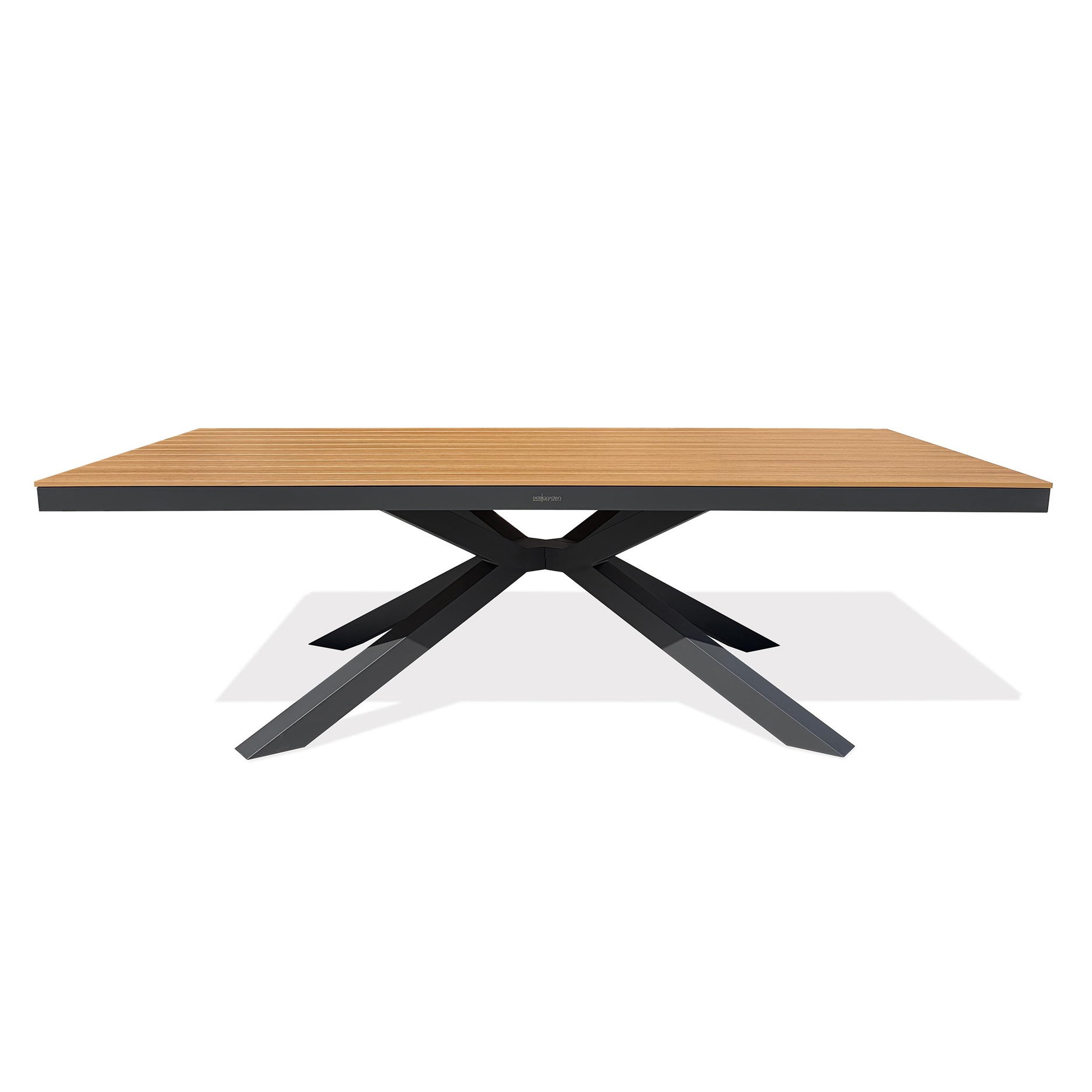 Voir la diapositive 1 : DCB GARDEN Table de jardin en alu plateau polywood aspect bois