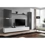 Voir la diapositive 2 : Paris Prix Meuble TV Mural Design  Switch VIII  280cm Gris & Blanc