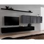 Voir la diapositive 1 : Paris Prix Meuble TV Mural Design  Switch VII  340cm Noir & Gris