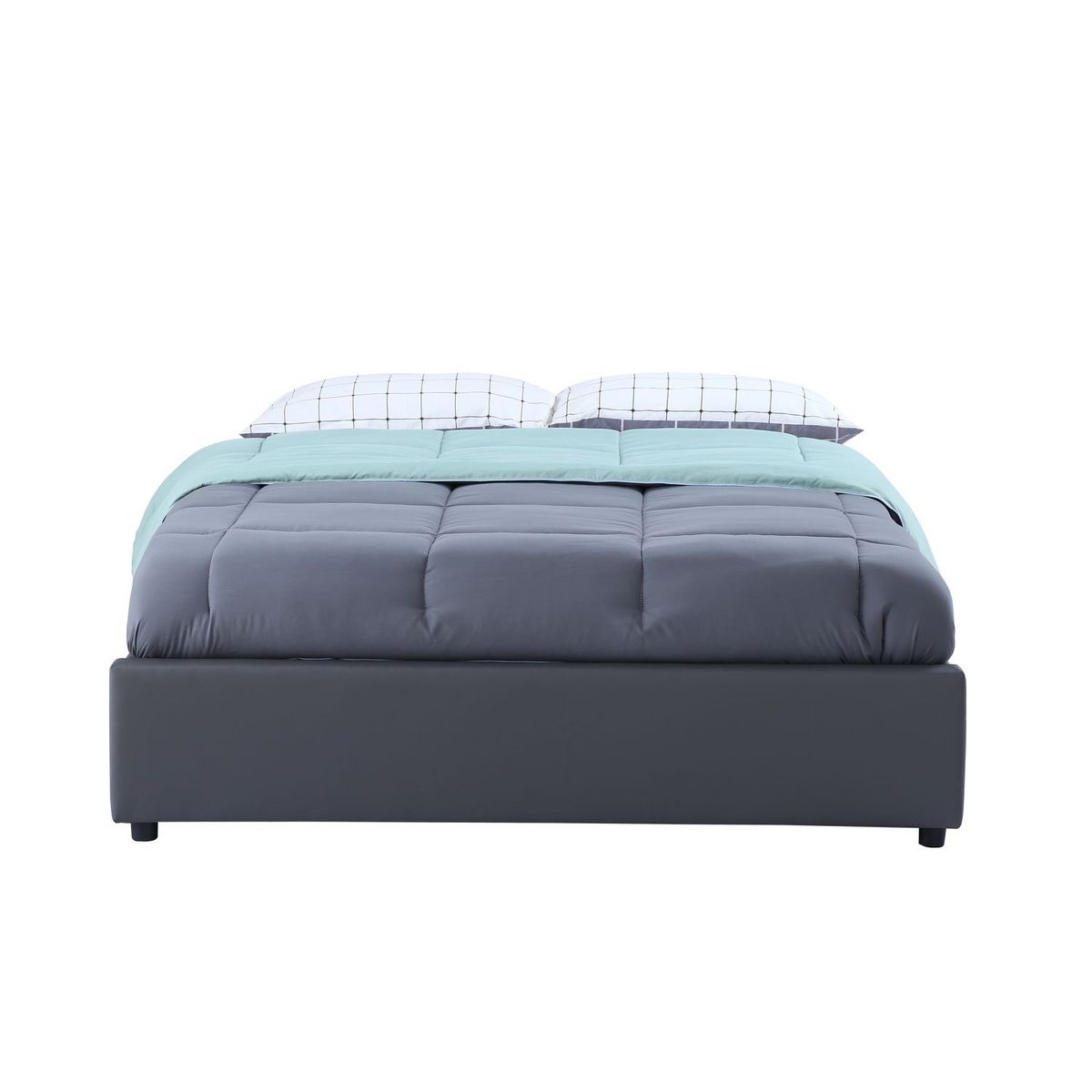 Lit coffre PU avec sommier relevable 140x190 cm OSCAR