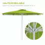 OUTSUNNY Parasol de jardin octogonal réglable Ø 292 x 242H cm métal polyester haute densité 180 g/m² vert