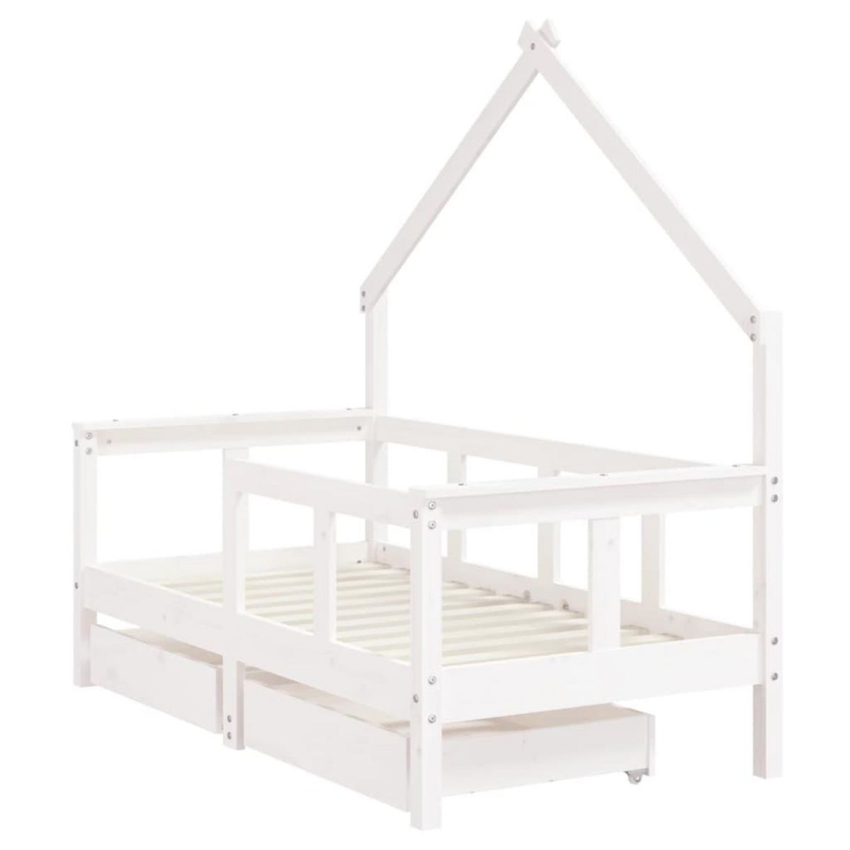 VIDAXL Cadre de lit enfant tiroirs blanc 70x140 cm bois de pin massif