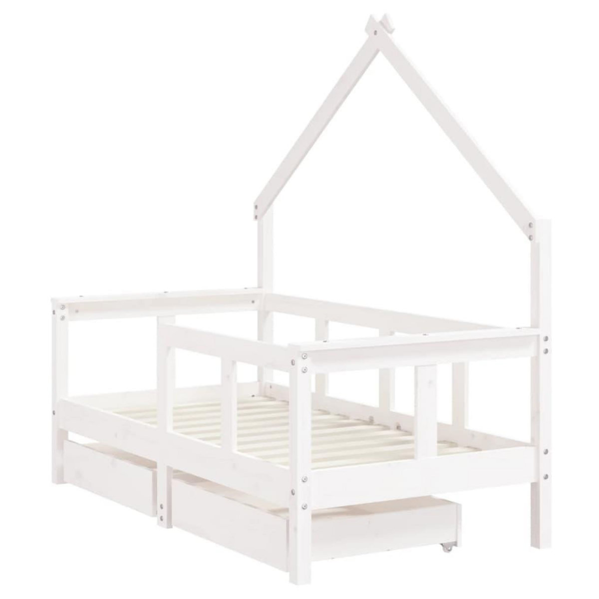 VIDAXL Cadre de lit enfant tiroirs blanc 70x140 cm bois de pin massif