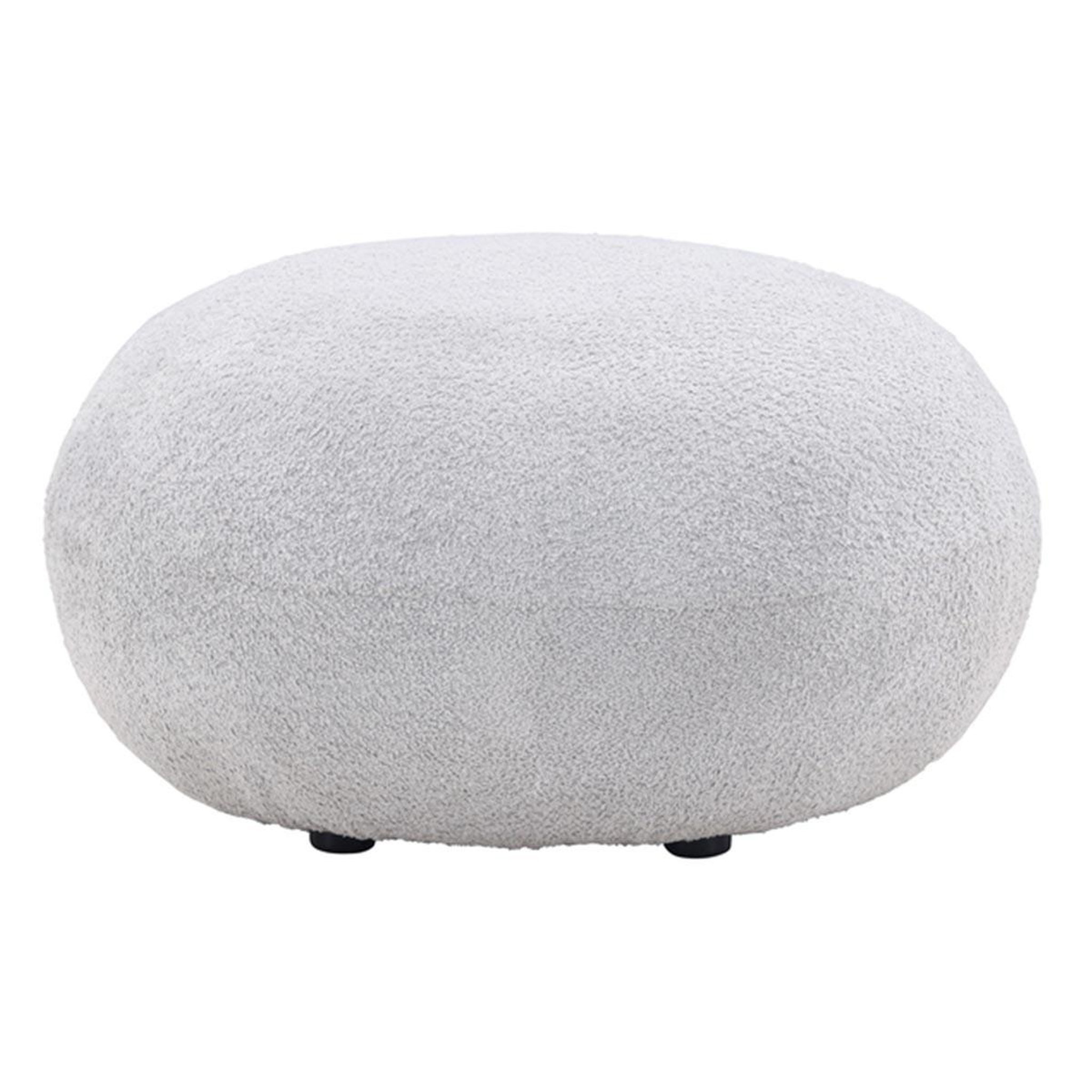 Paris Prix Pouf rond bouclette  bologna  74cm gris clair