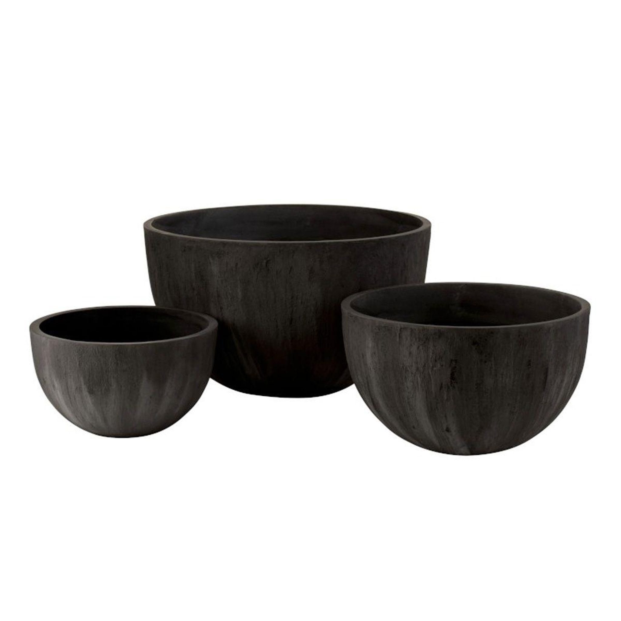 J-LINE Lot de 3 Cache-Pots Design  Zera  59cm Noir