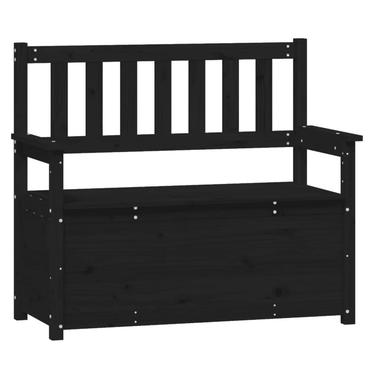 VIDAXL Banc Noir 112,5x51,5x96,5 cm Bois de pin massif