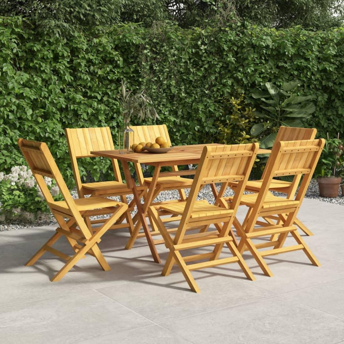 VIDAXL Chaises de jardin pliantes lot de 6 47x61x90cm bois massif teck