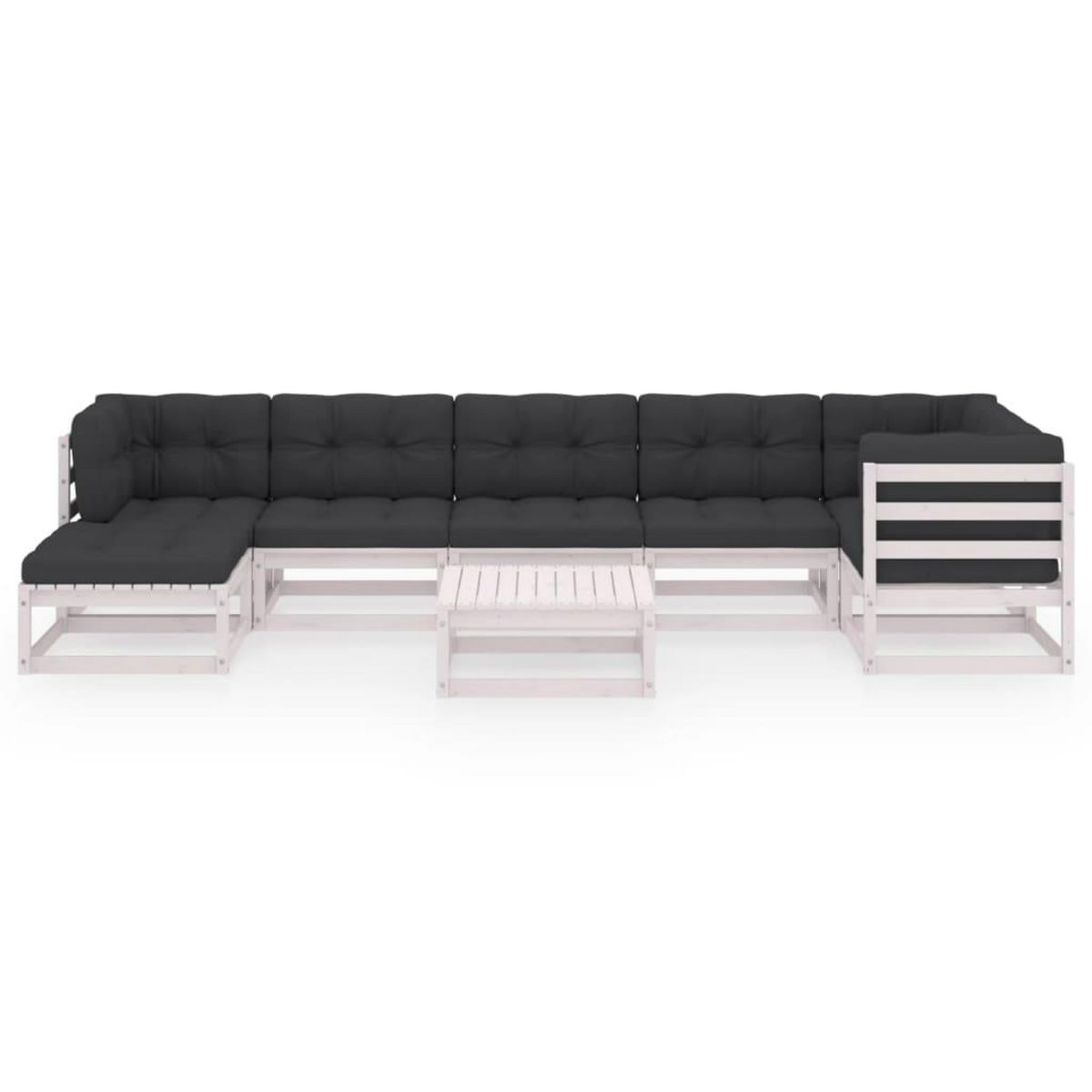 VIDAXL Salon de jardin 8 pcs avec coussins Bois de pin massif