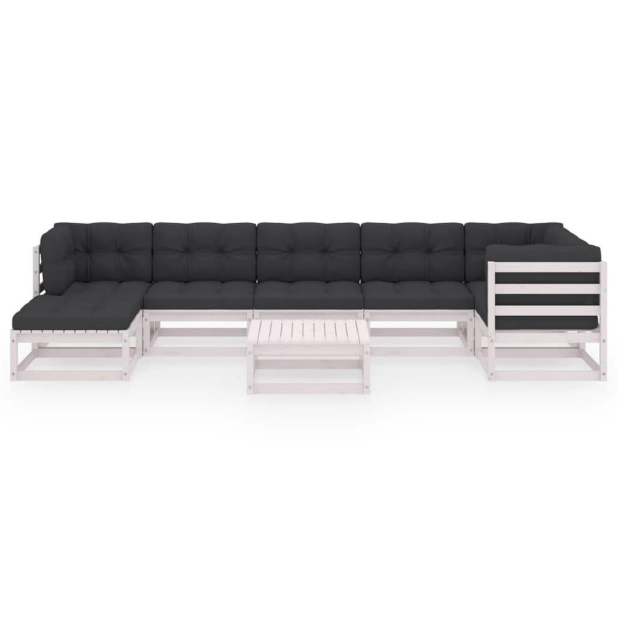 VIDAXL Salon de jardin 8 pcs avec coussins Bois de pin massif