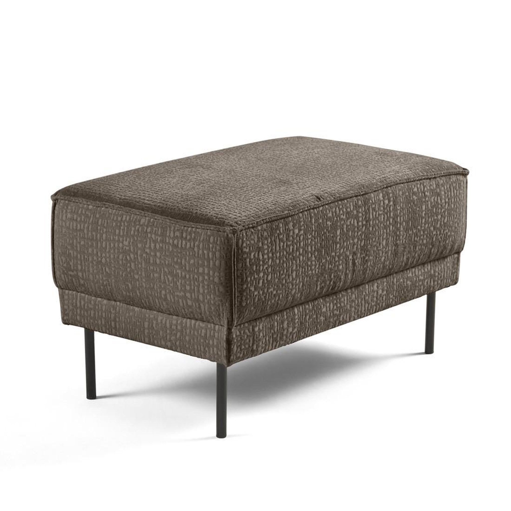 Voir la diapositive 3 : LISA DESIGN Charlie - pouf - pieds hauts - en tissu velours relief
