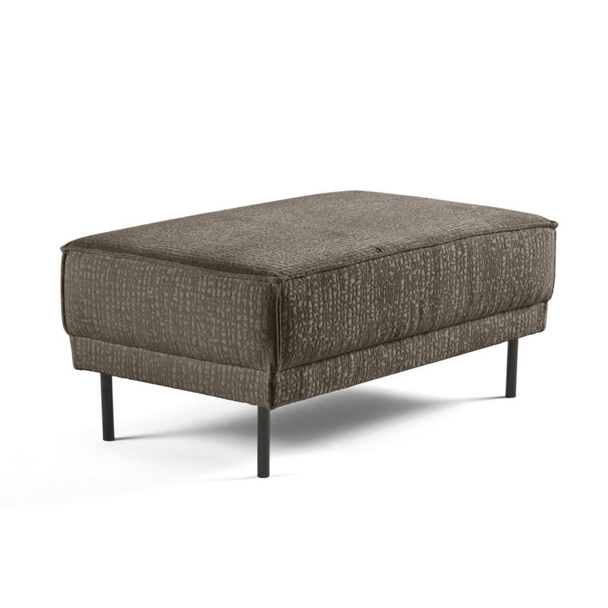 LISA DESIGN Charlie - pouf - pieds hauts - en tissu velours relief