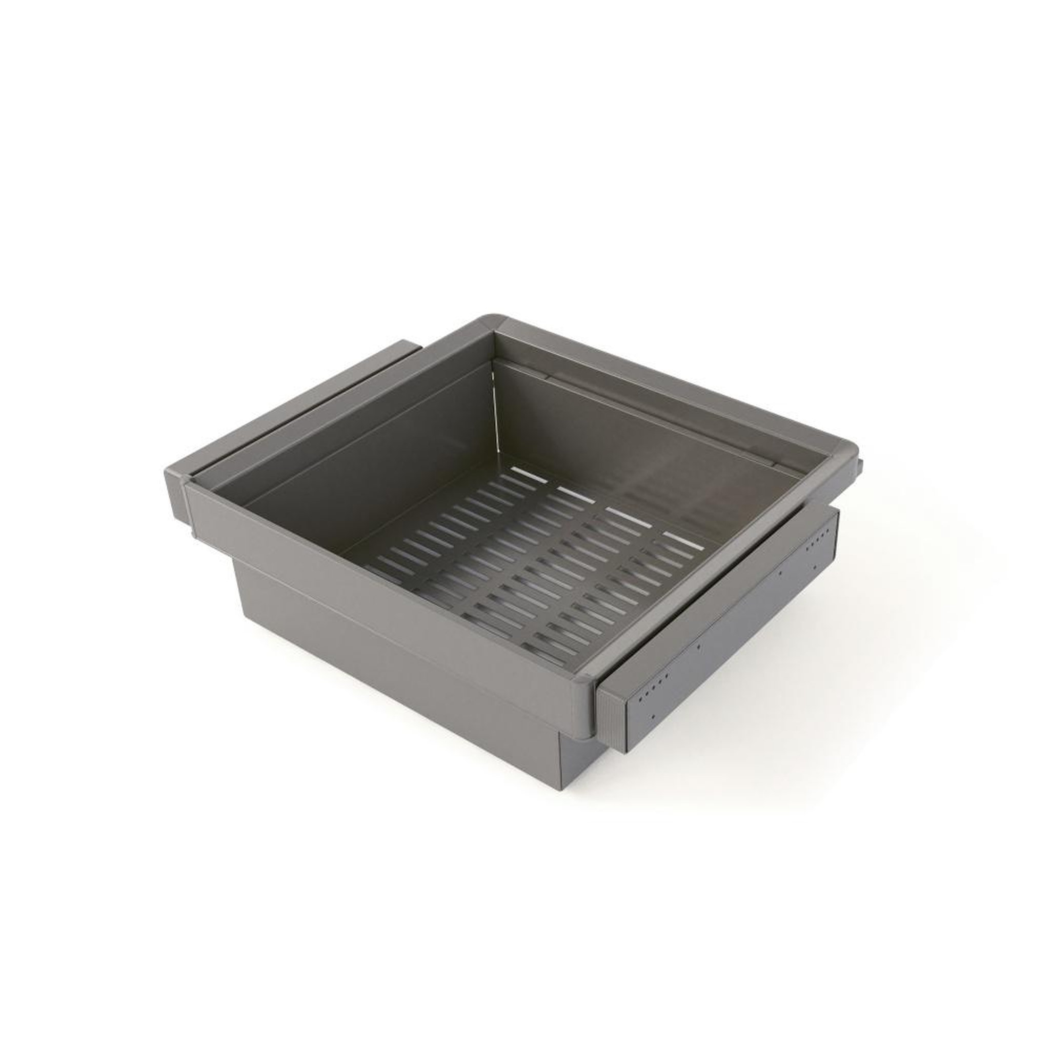 EMUCA SRL Kit panier métallique et rack ajustable Quartz pour armoires -  glissières extension totale et à fermeture douce -  Module 60cm -  Finition Titane