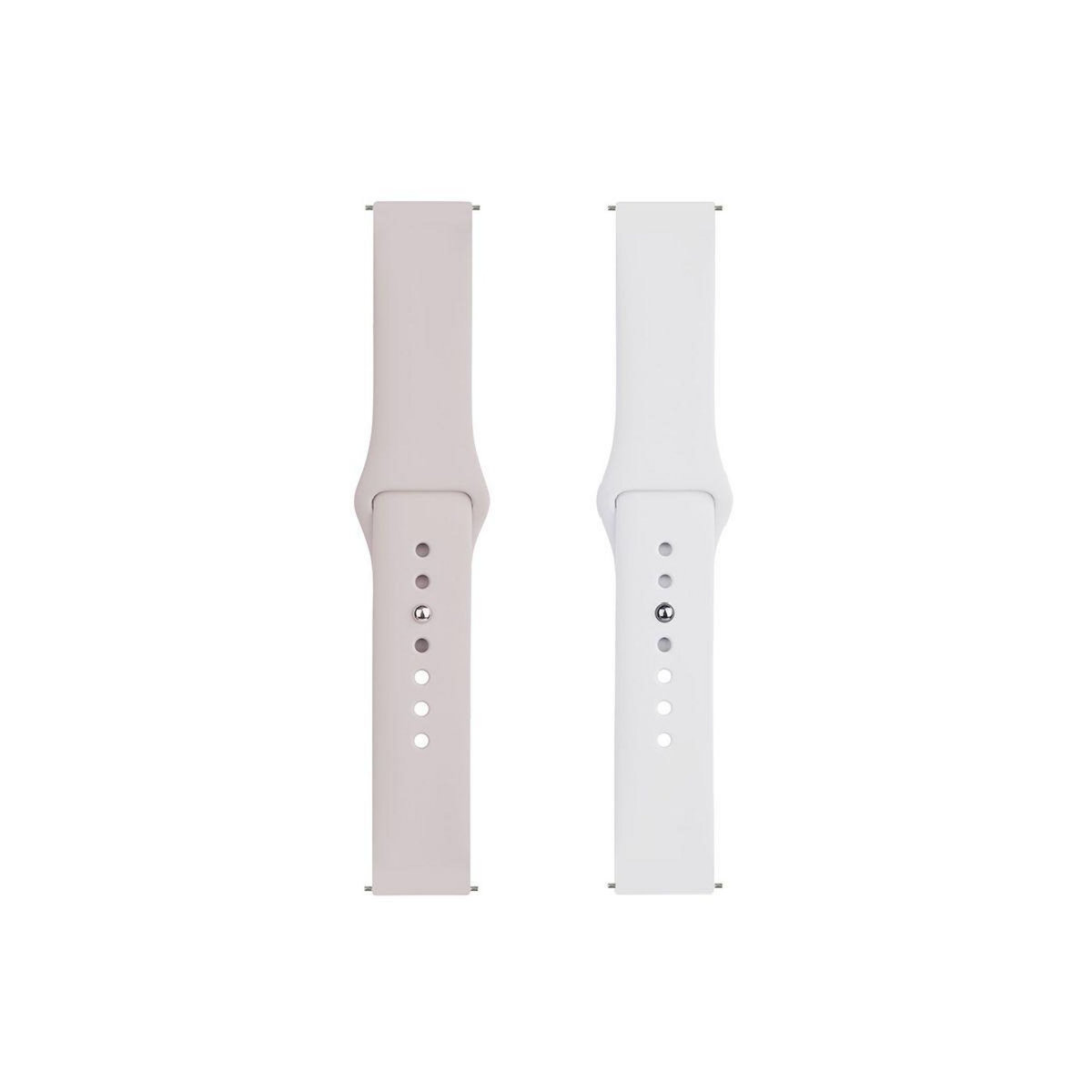 IBROZ Bracelet Samsung/Huawei SoftTouch 22mm blanc+rose