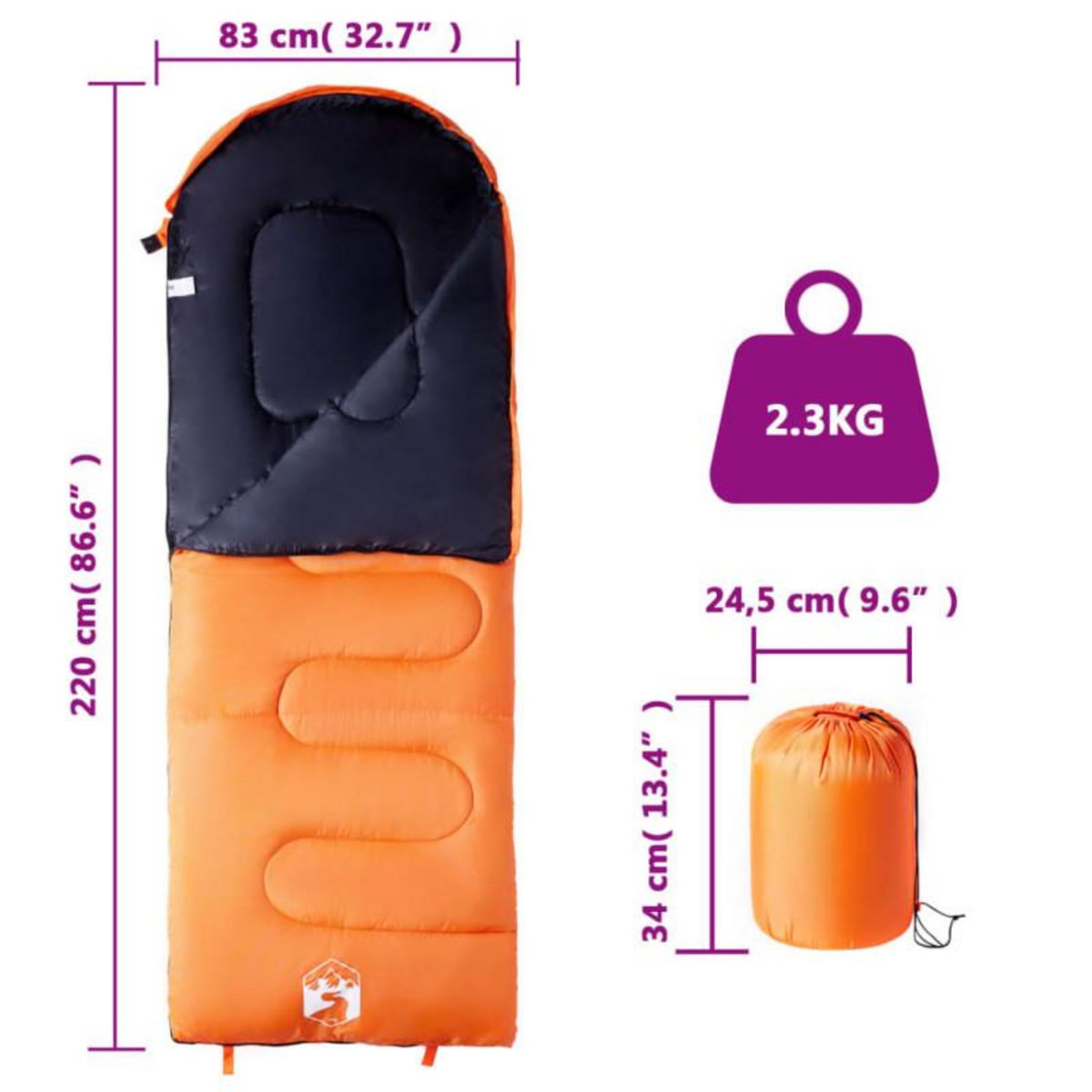 VIDAXL Sac de couchage pour adultes camping 3 4 saisons
