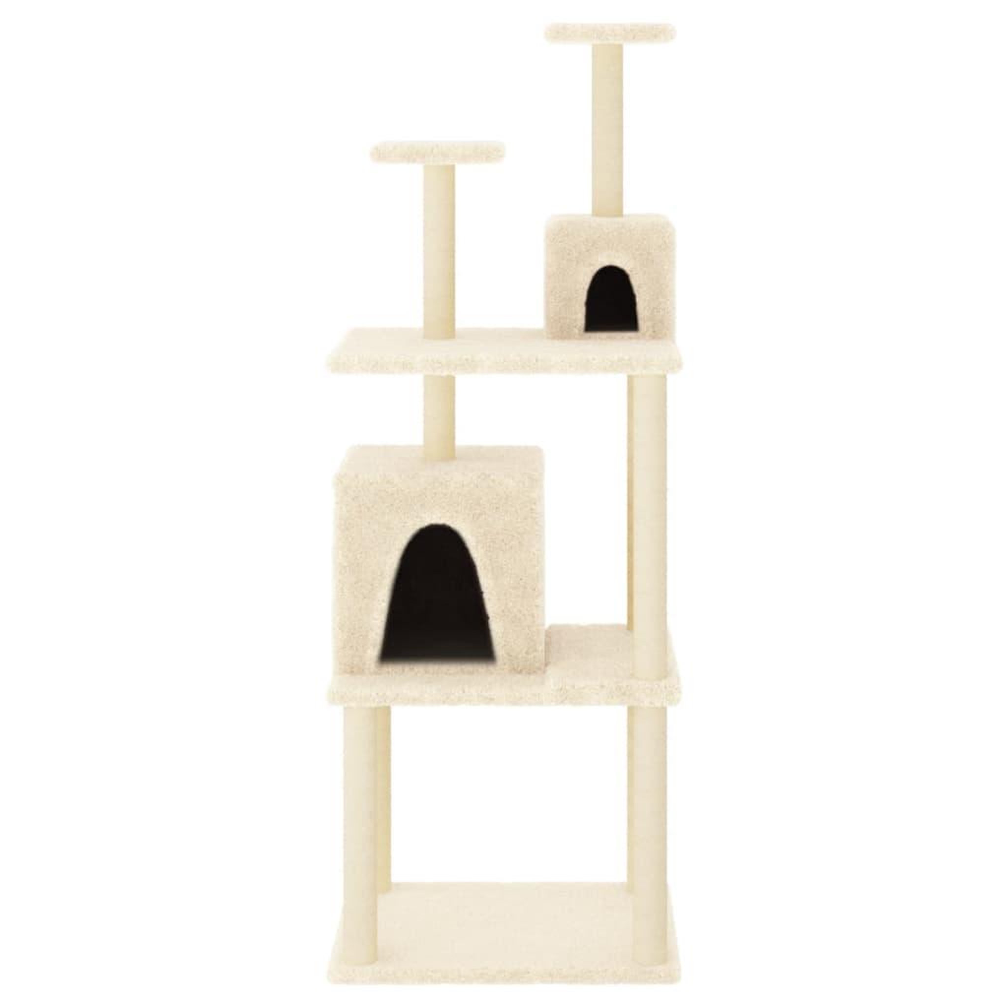 Voir la diapositive 3 : VIDAXL Arbre a chat avec griffoirs en sisal Creme 167 cm