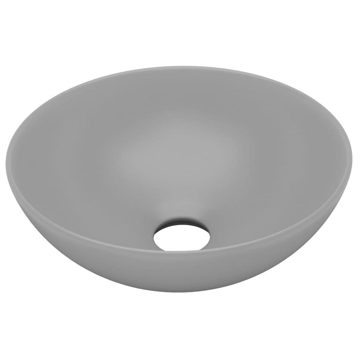 VIDAXL Lavabo de salle de bain Ceramique Gris clair Rond