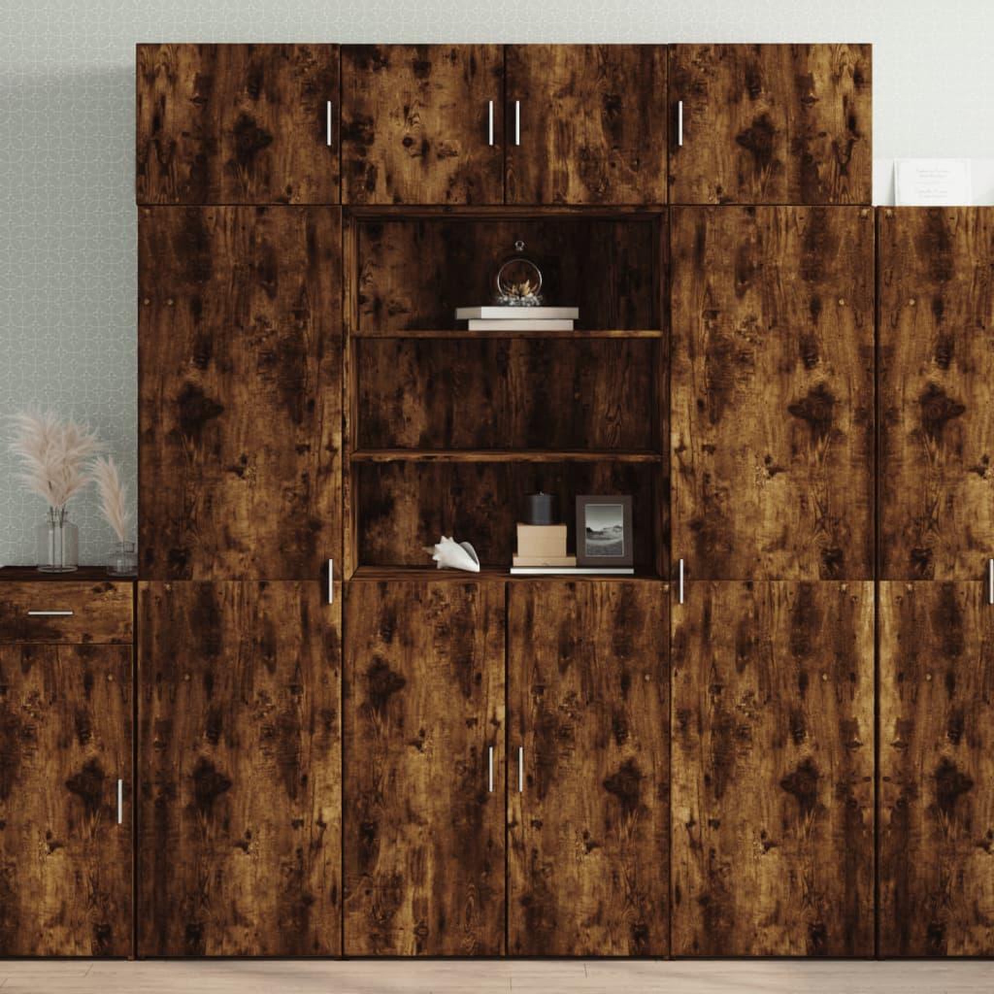 VIDAXL Buffet haut chene fume 80x42,5x185 cm bois d'ingenierie