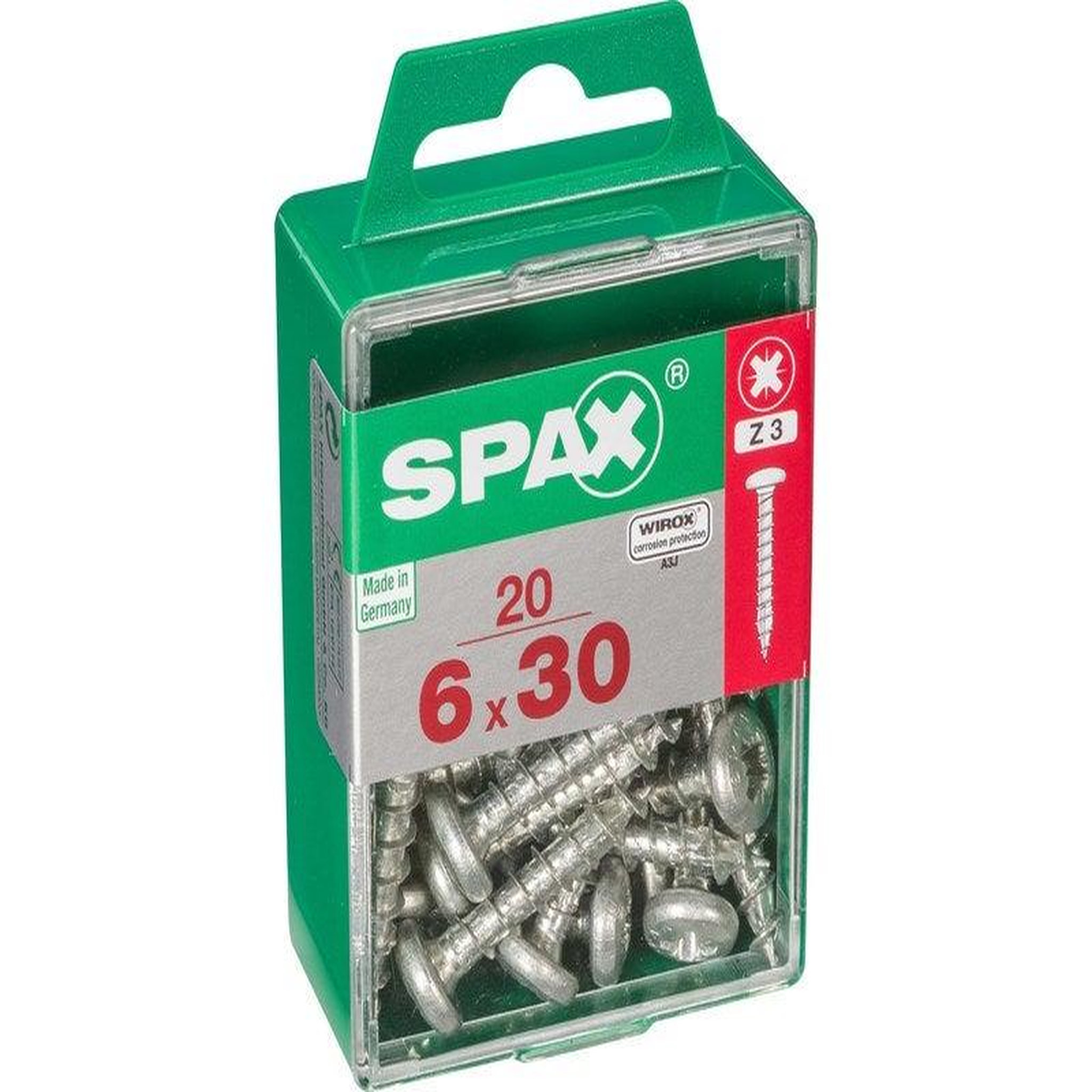 CENTRALE BRICO Lot De 20 Vis Acier Tête Ronde Pozidriv, Diam.6 Mm X L.30 Mm