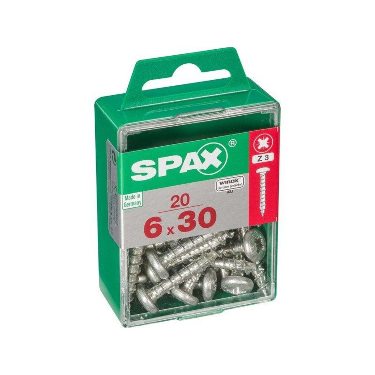 CENTRALE BRICO Lot De 20 Vis Acier Tête Ronde Pozidriv, Diam.6 Mm X L.30 Mm