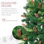 Voir la diapositive 6 : HOMCOM Sapin de Noël artificiel aspect réaliste Ø 60 x 150H cm 24 pommes de pin 360 branches imitation Nordmann