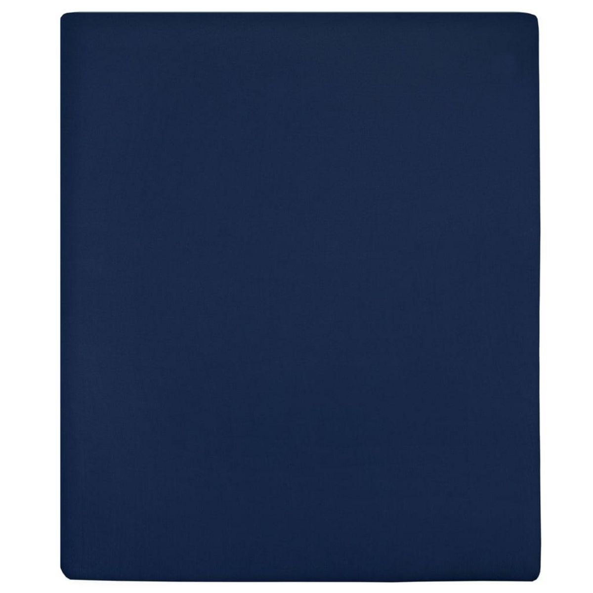 VIDAXL Draps-housses Jersey 2 pcs Bleu marine 140x200 cm Coton