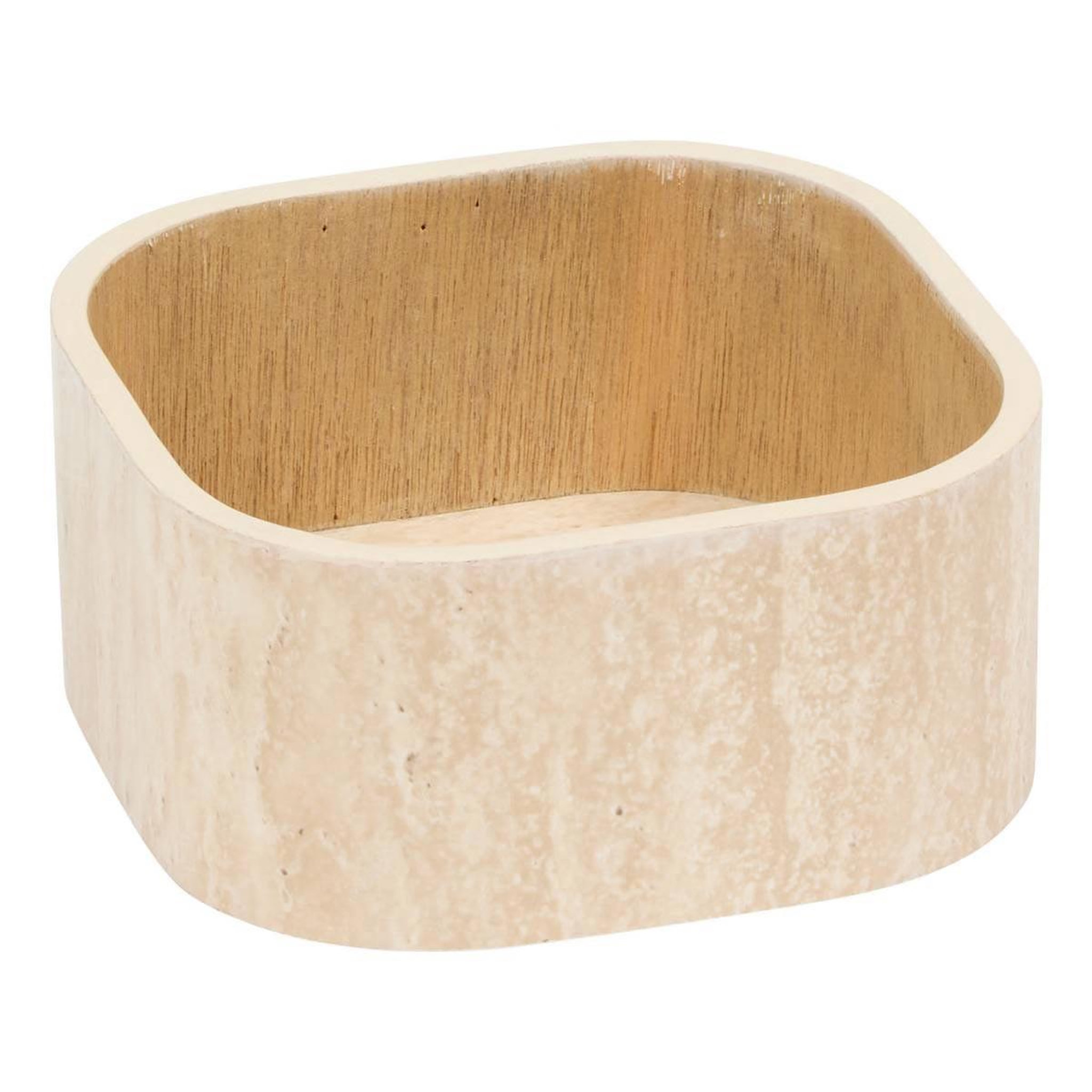 Voir la diapositive 6 : ATMOSPHERA Lot de 2 boîtes effet travertin  travi  18cm beige