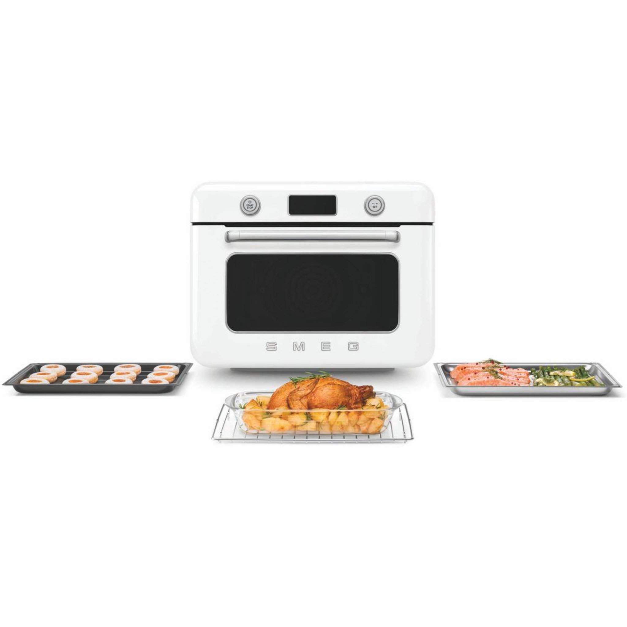 Voir la diapositive 4 : SMEG Mini four 30l 1800w blanc - COF01WHEU