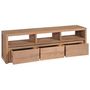 Voir la diapositive 2 : VIDAXL Meuble TV Bois massif de teck et finition naturelle 120x30x40cm