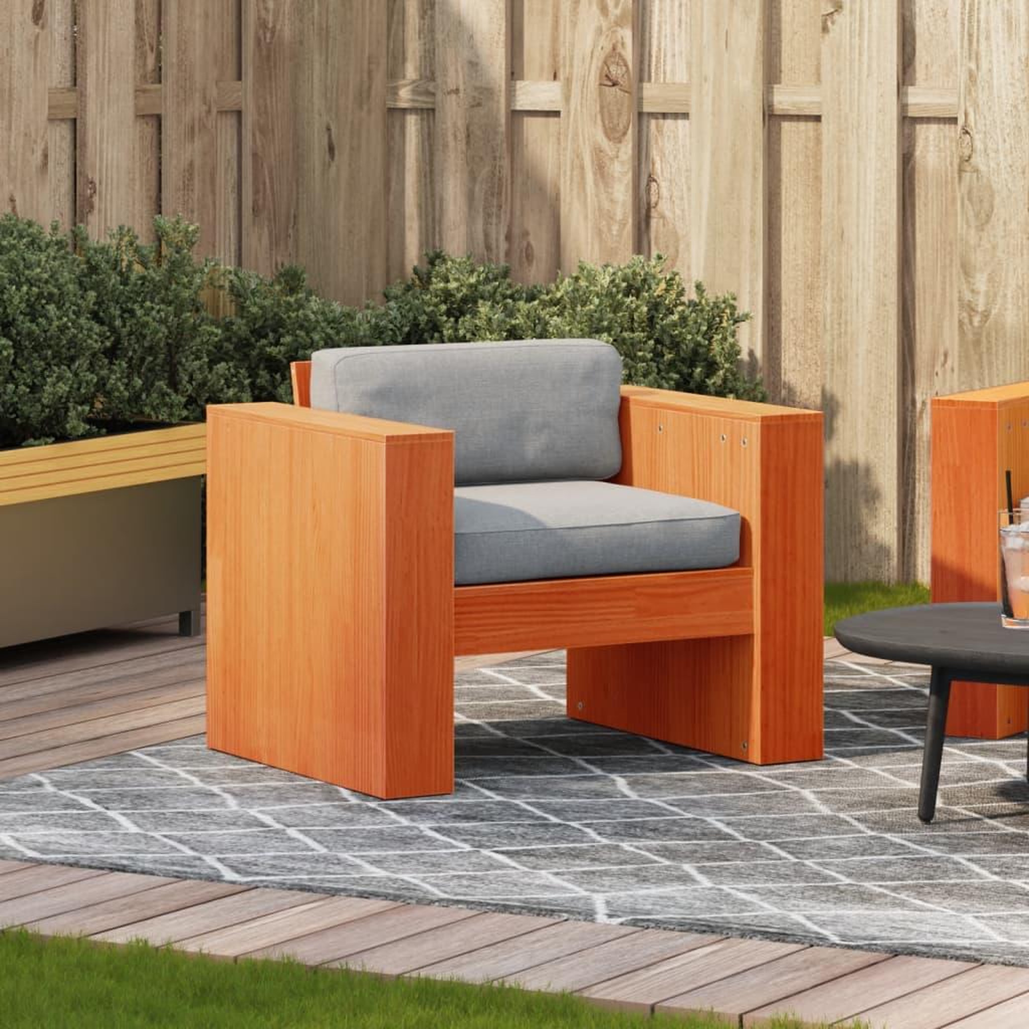 Voir la diapositive 3 : VIDAXL Canape de jardin cire marron 79x60x62 cm bois de pin massif
