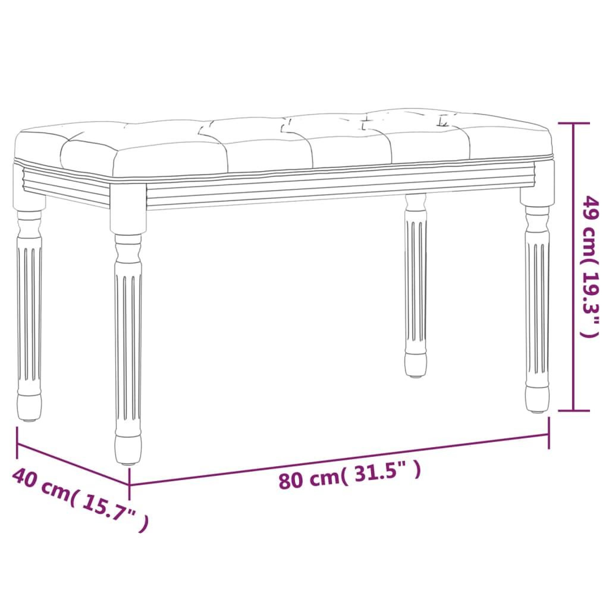 Voir la diapositive 6 : VIDAXL Banc Gris fonce 80x40x49 cm Velours