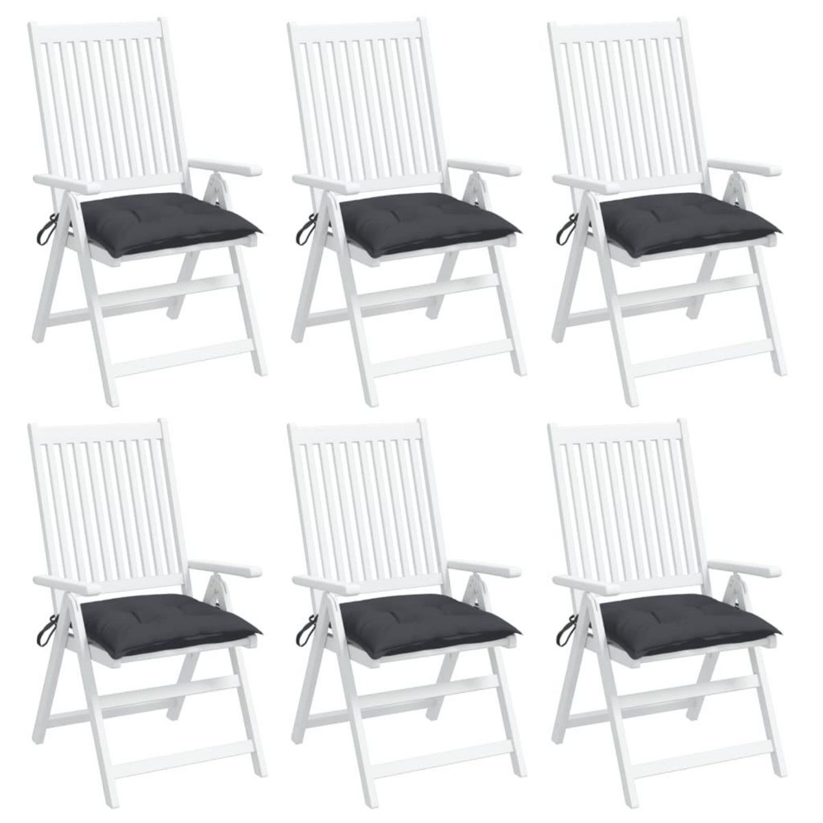 VIDAXL Coussins de chaise lot de 6 anthracite 40x40x7 cm