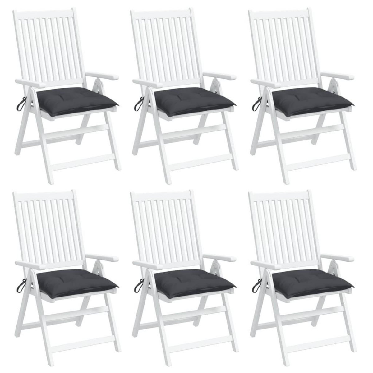 VIDAXL Coussins de chaise lot de 6 anthracite 40x40x7 cm