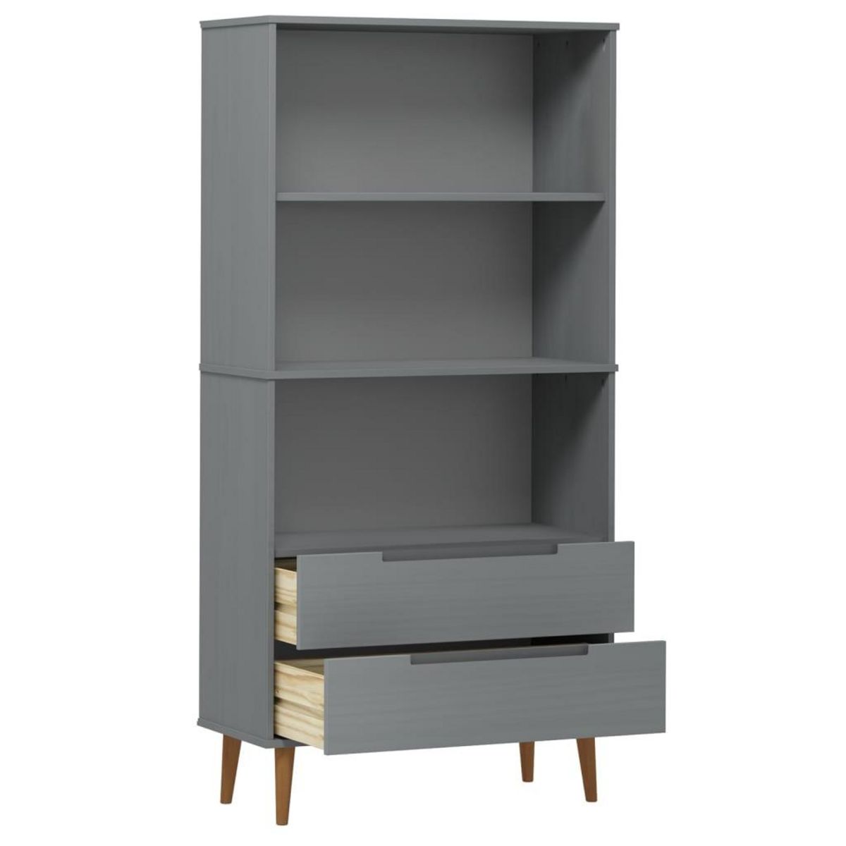 VIDAXL Bibliotheque MOLDE Gris 85x35x170,5 cm Bois massif de pin