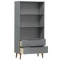 Voir la diapositive 5 : VIDAXL Bibliotheque MOLDE Gris 85x35x170,5 cm Bois massif de pin
