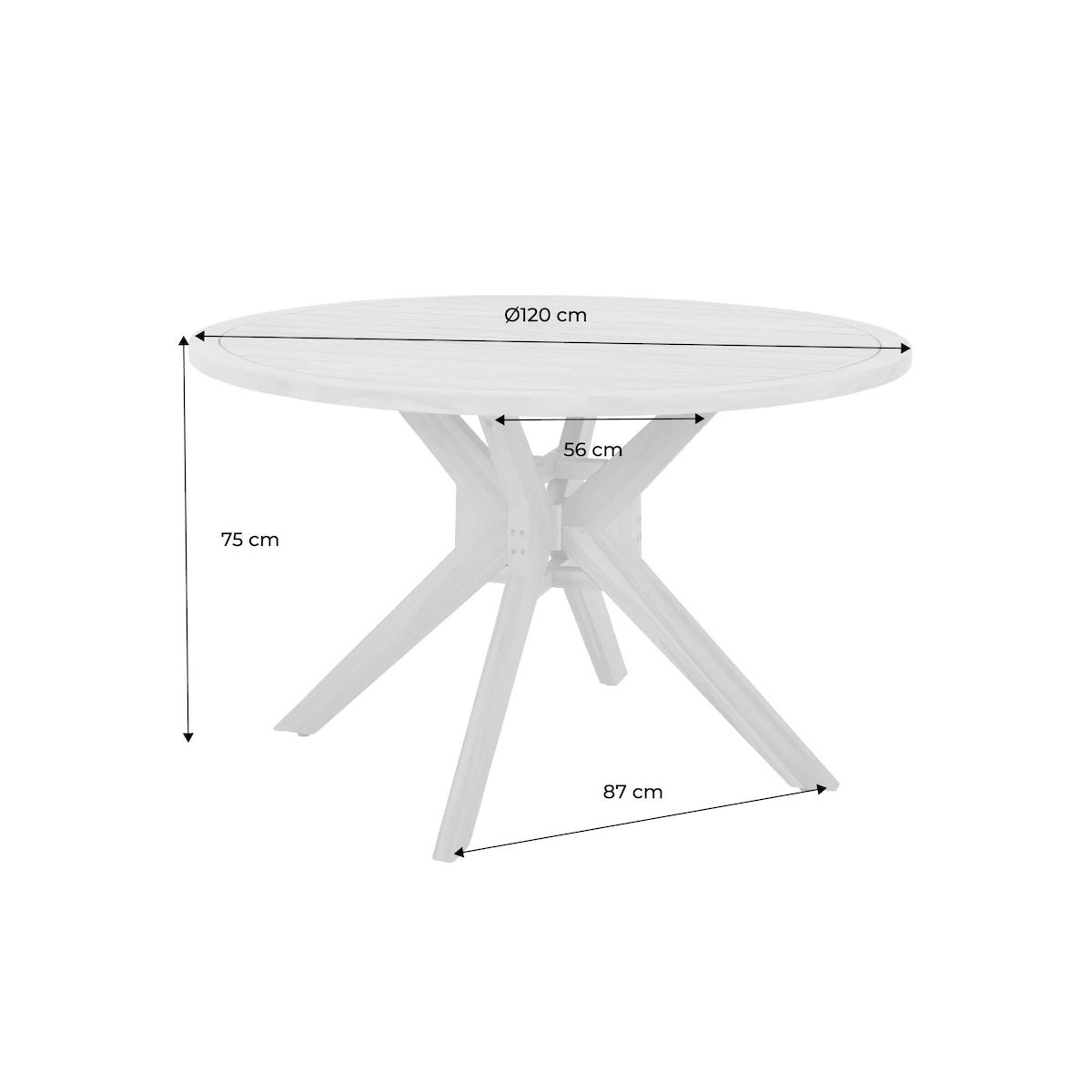 SWEEEK Table ronde de jardin bois d'acacia 6 places naturel - Avena