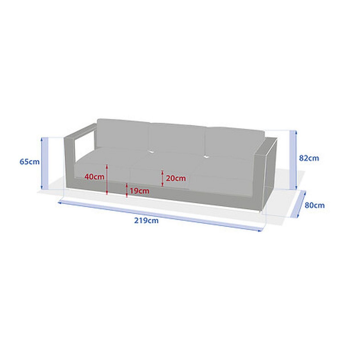 HESPERIDE Canapé de jardin en aluminum 3 places ALLURE - Avoine et beige zebrano